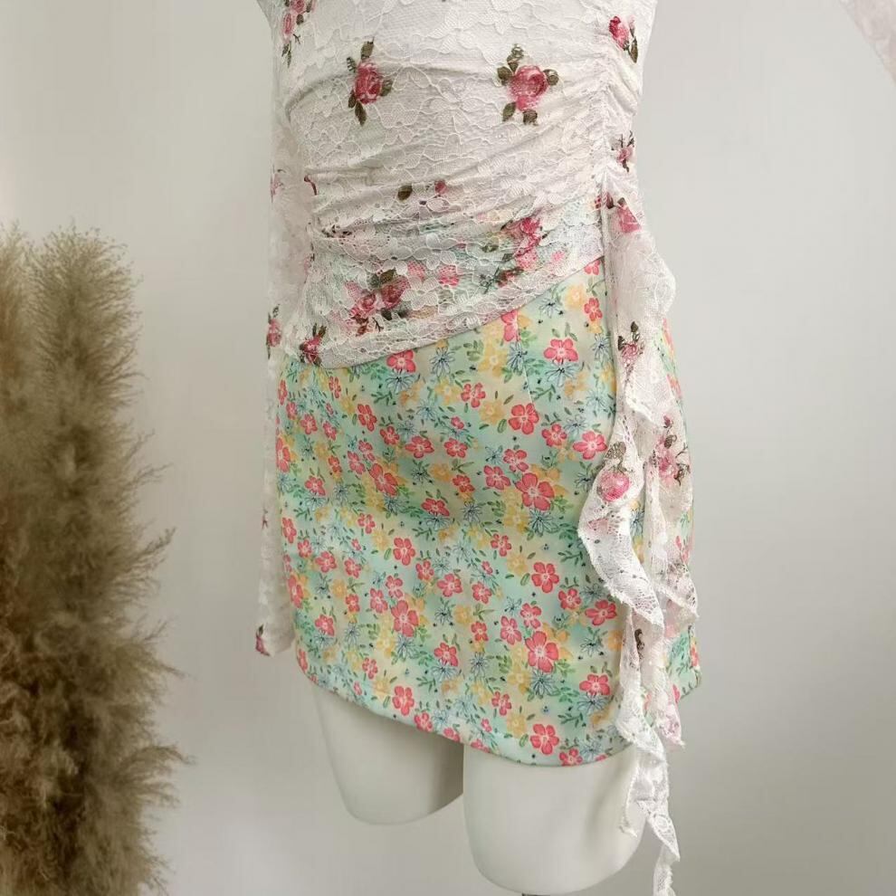 【tops】フリルレーストップスベアトップ付き　M29538