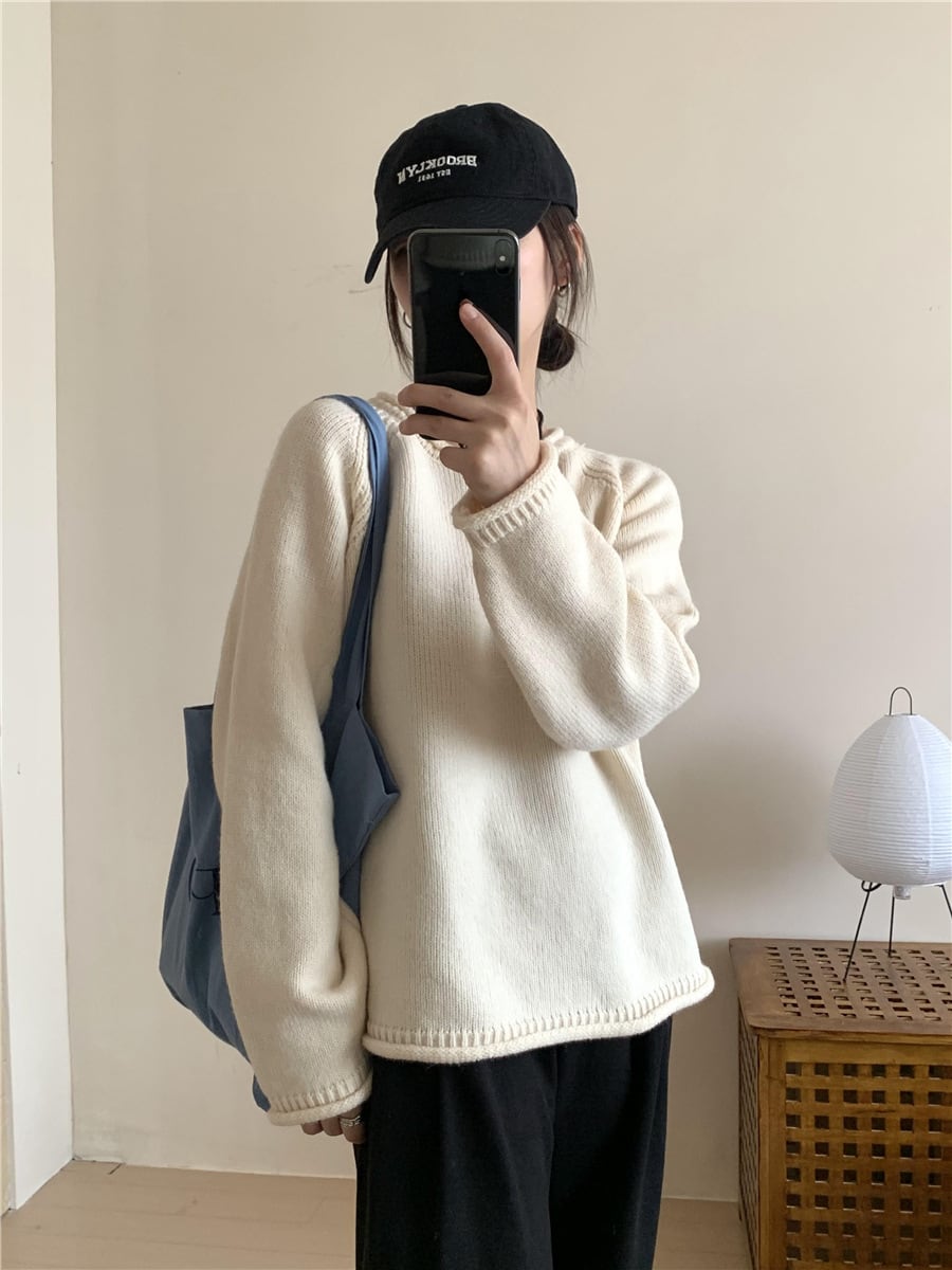 【tops】クルーネックニットセーター　M18672