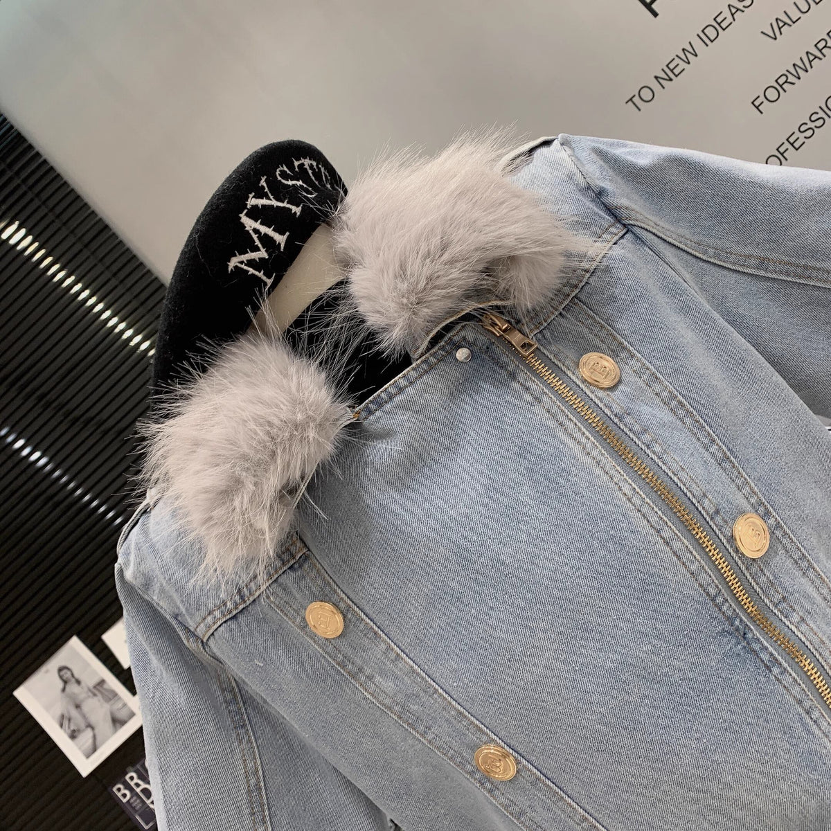 【outer】ファーデニムジャケット　M19108