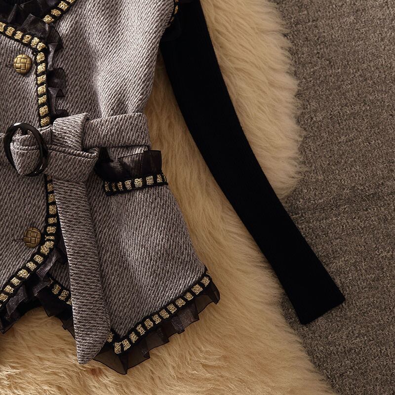 【set】セーター+イレギュラージレ2点セットF6311