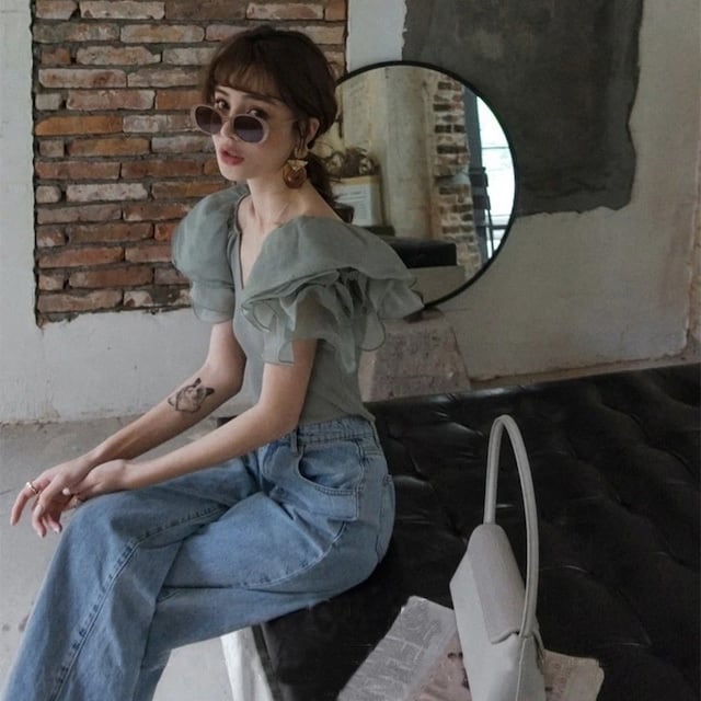 【tops】パフスリーブTシャツG20272