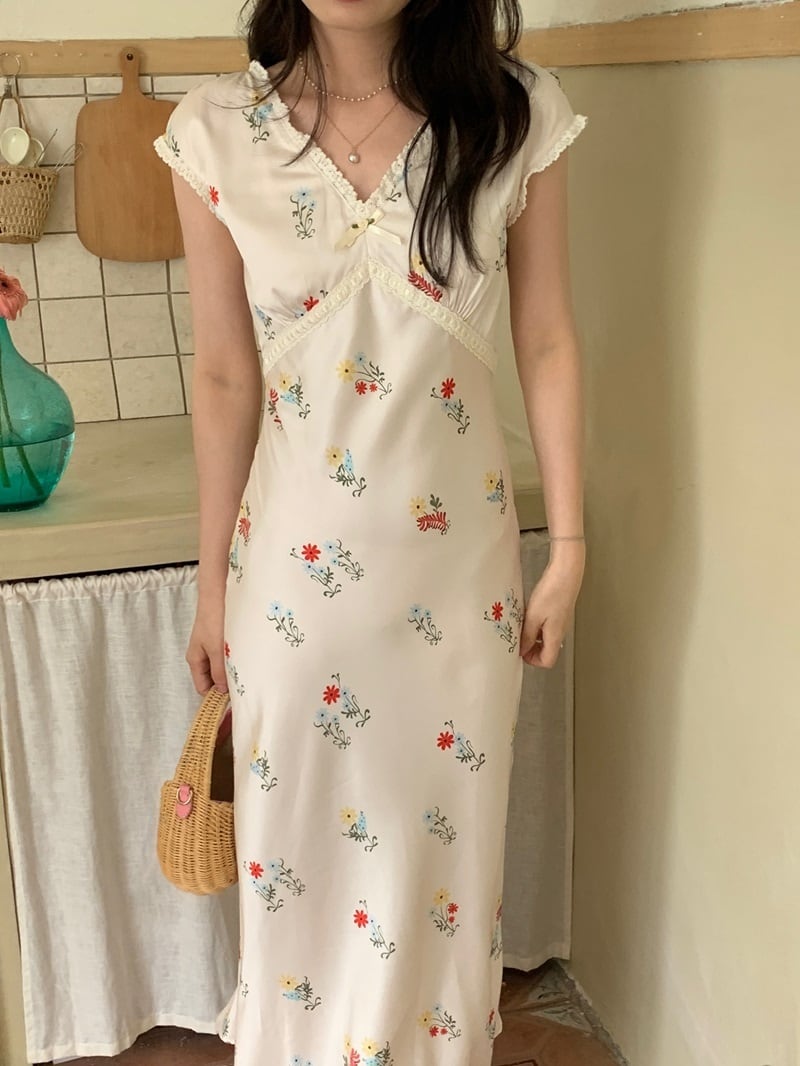 【dress】Vネックワンピース　M24468
