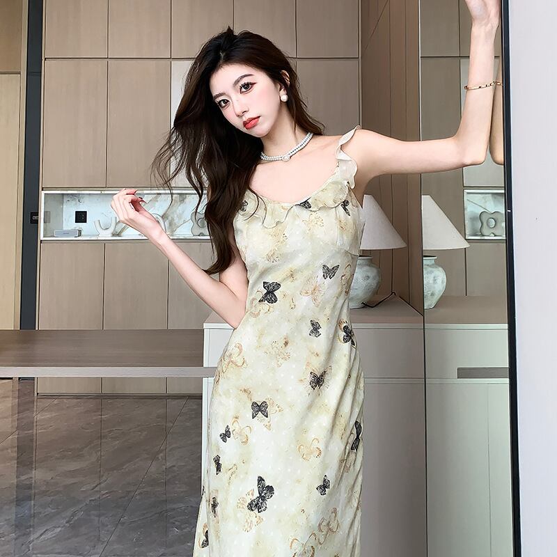 【dress】VネックプリントキャミワンピースG20647