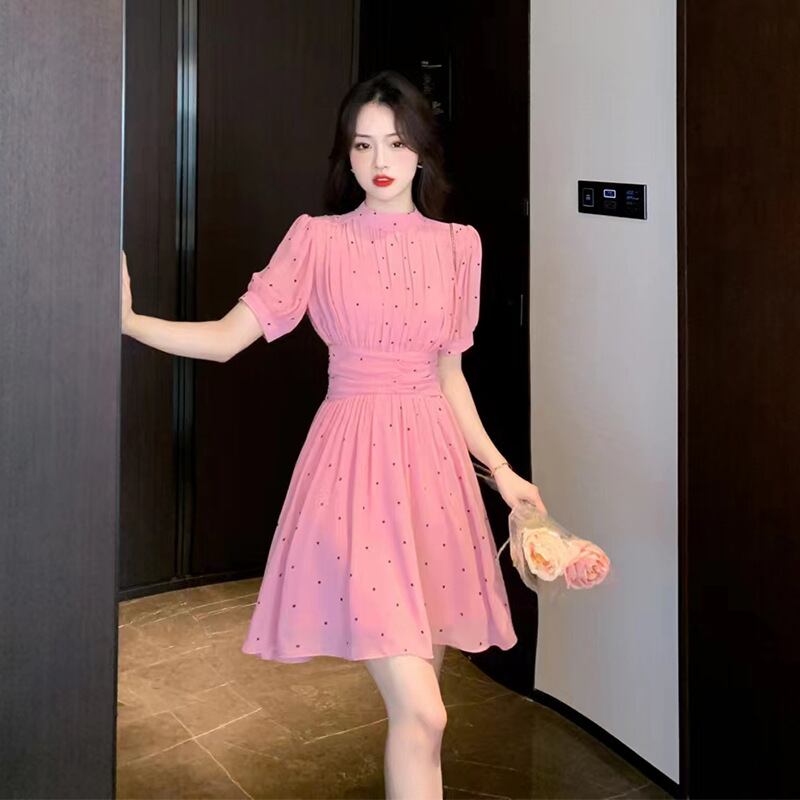 【dress】シフォンドット柄ワンピース G20653