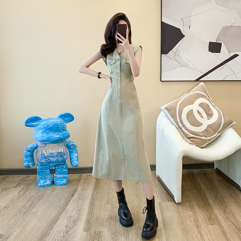 【dress】ノースリーブデニムワンピース G20200