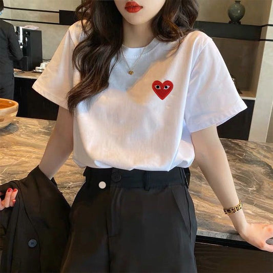 【tops】3色ハート柄ＴシャツF7630