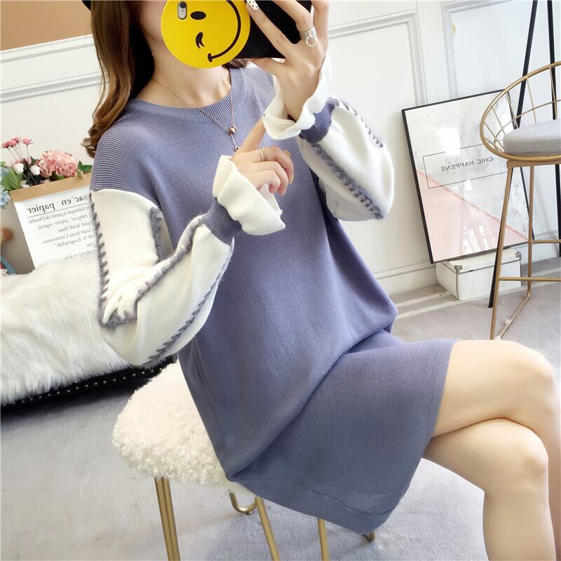 【dress】美人度アップ!気質満点スウィートスカラップスリーブ厚手ニットワンピース G3284