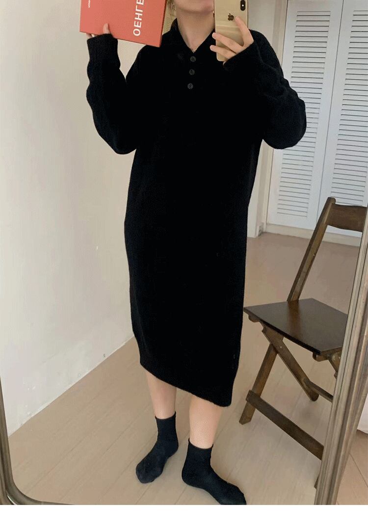 【dress】POLOネックニットワンピース　M18757