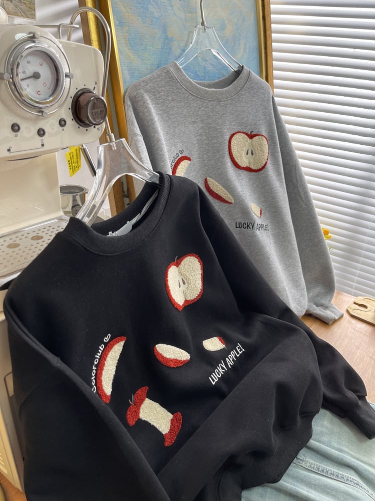 【tops】クルーネック刺繍プルオーバー　M28961
