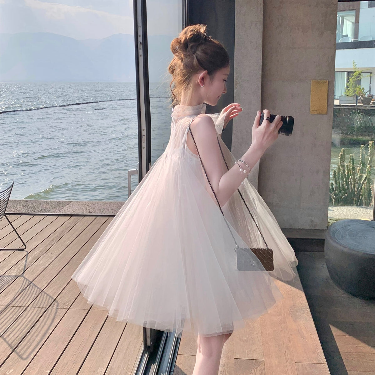 【dress】リボンチュールワンピース　M30759