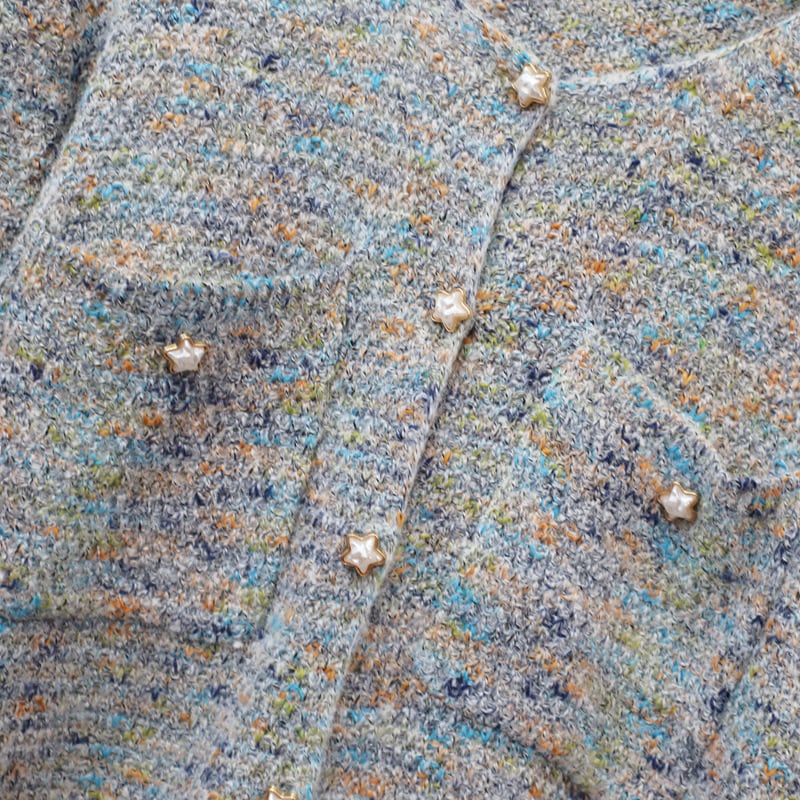 【outer】クルーネックニットカーデ　M25378