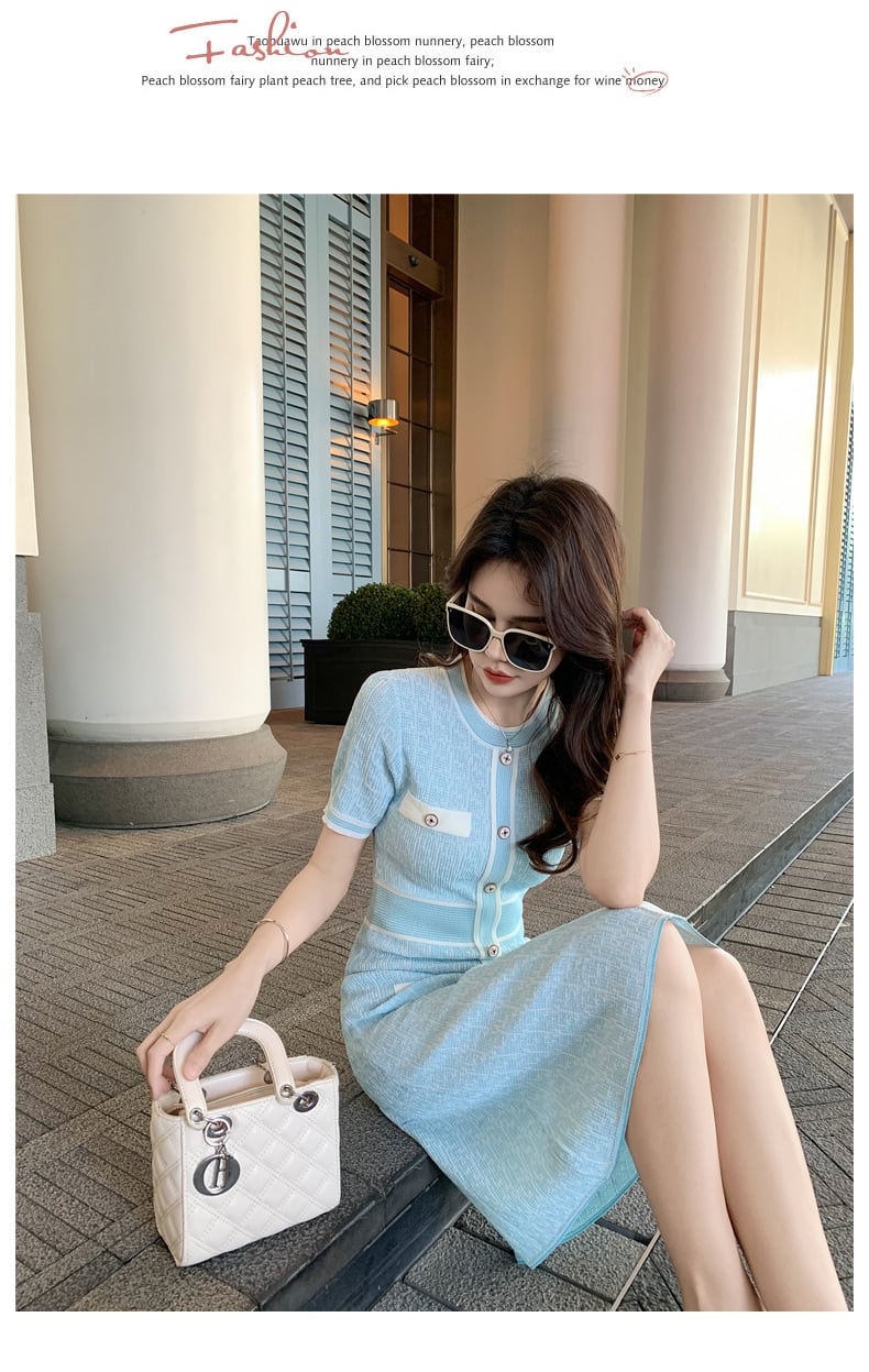 【dress】薄手ニットワンピース　M29746