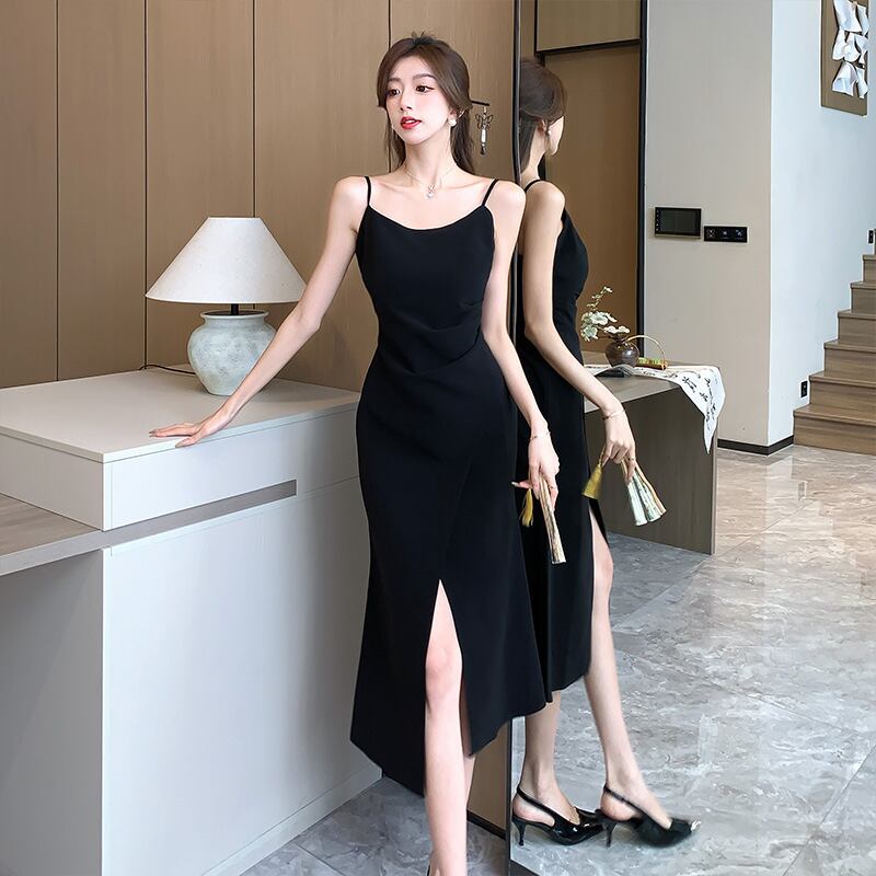 【set】メッシュブラウス+キャミワンピース２点セットG21390