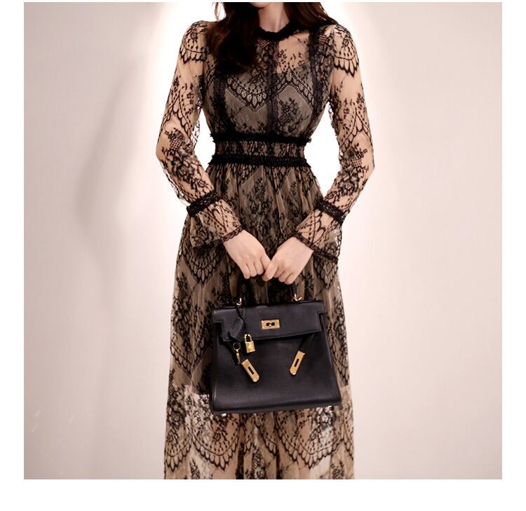 【dress】上品な質感!気質満点レトロファッション高品質レディースレースワンピース G5898