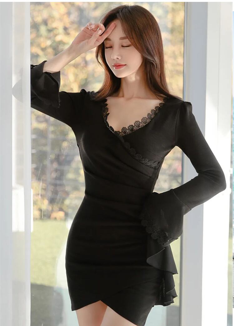 【dress】レース切り替えワンピース　M29491
