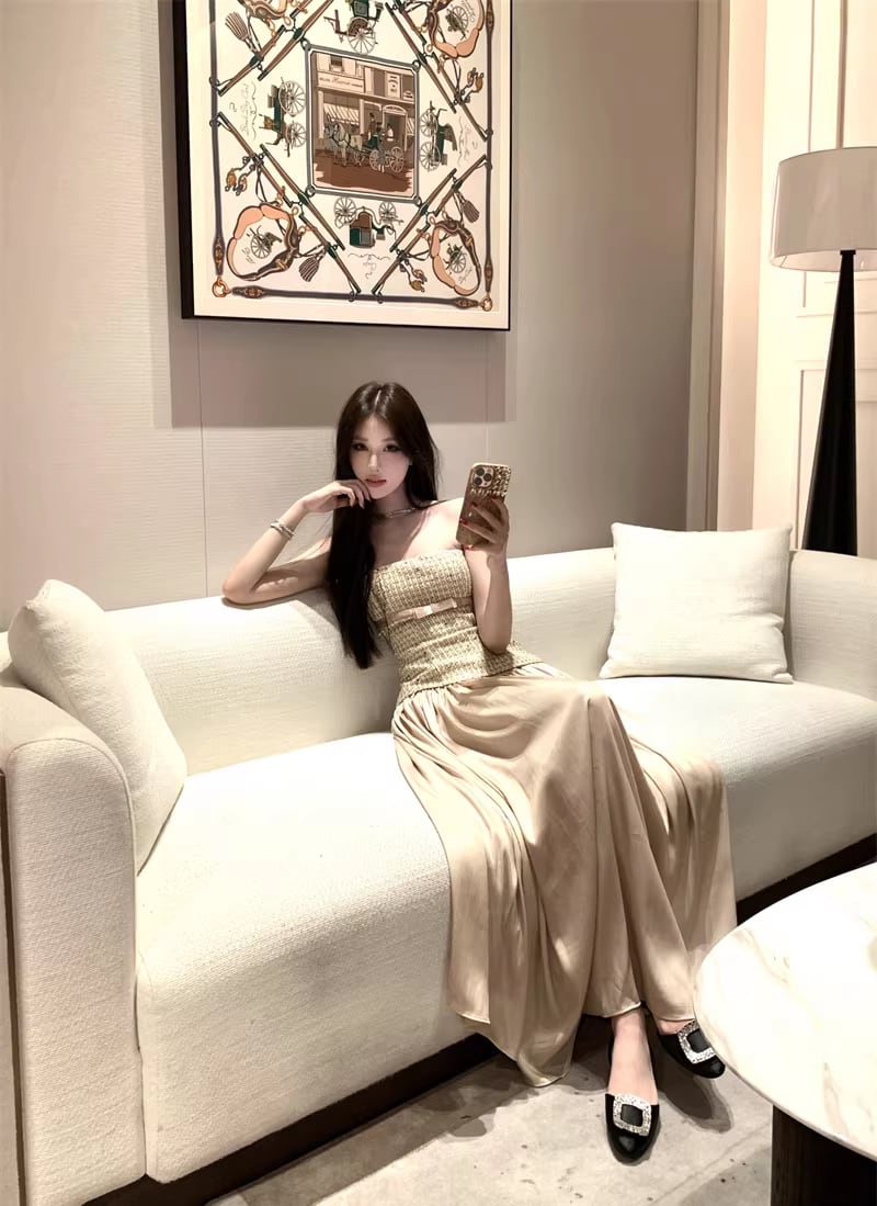 【dress】ロングチューブワンピース Q8461