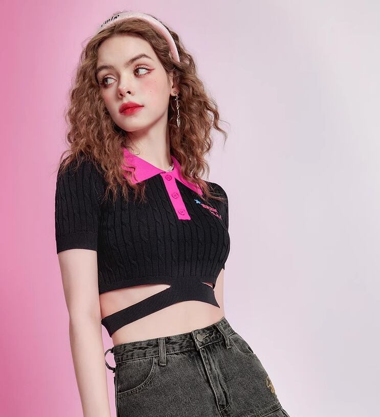 【tops】ニットショートTシャツG20078