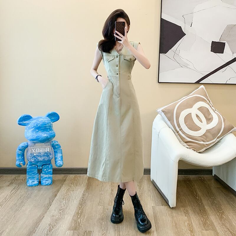 【dress】ノースリーブデニムワンピース G20200