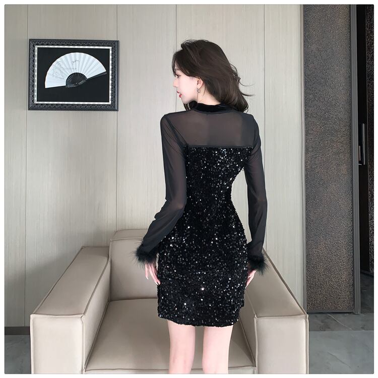 【dress】スパンコールワンピース　M27559