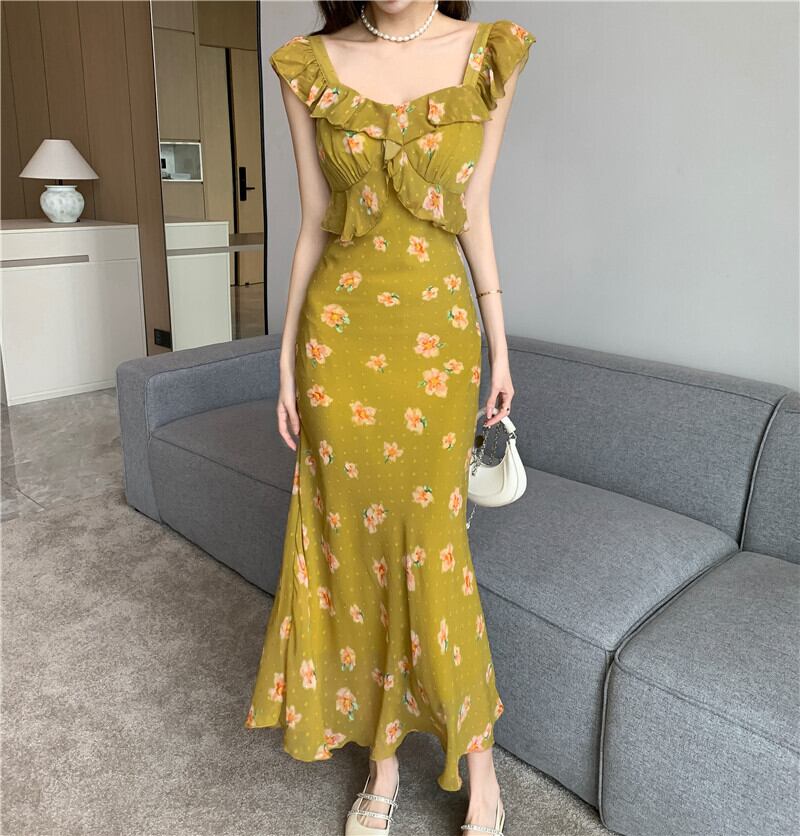 【dress】ノースリーブ花柄ワンピース G21261