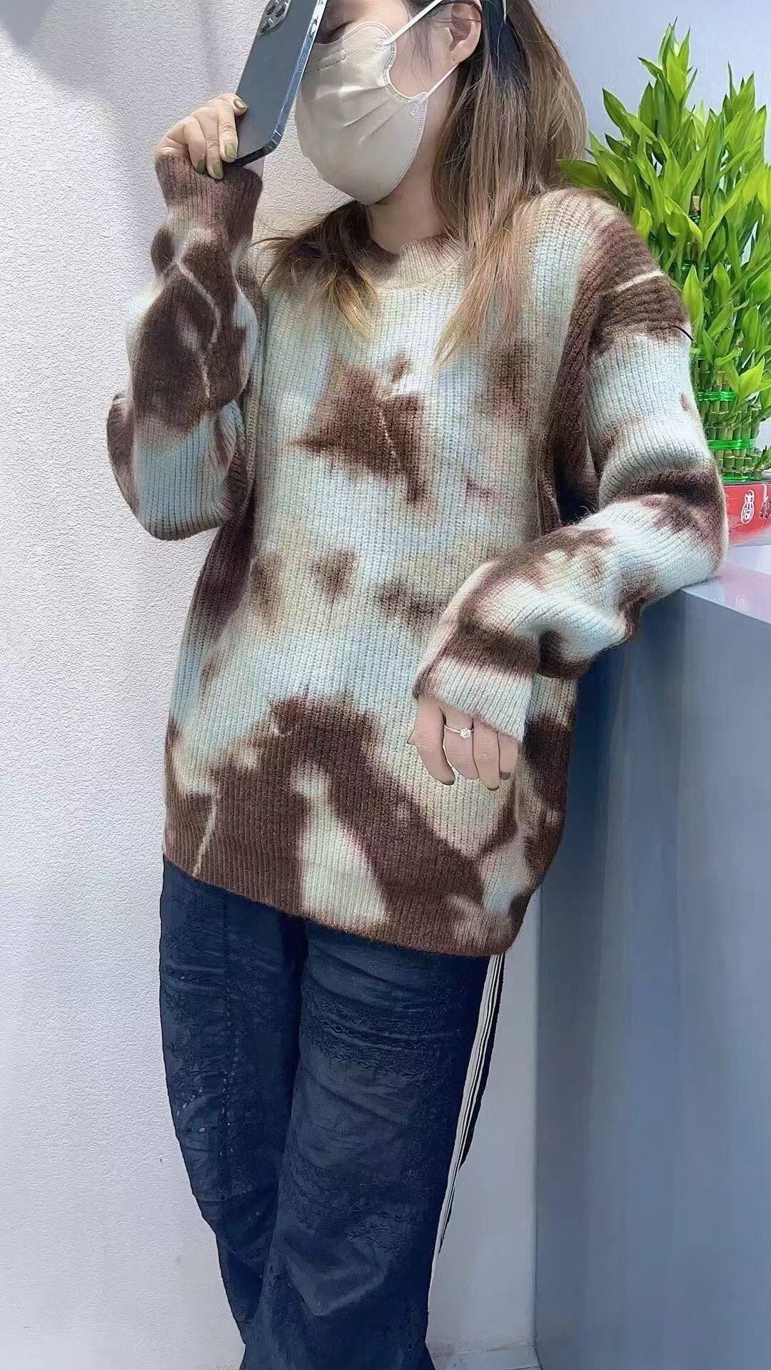 【tops】クルーネックニットセーター　M18506