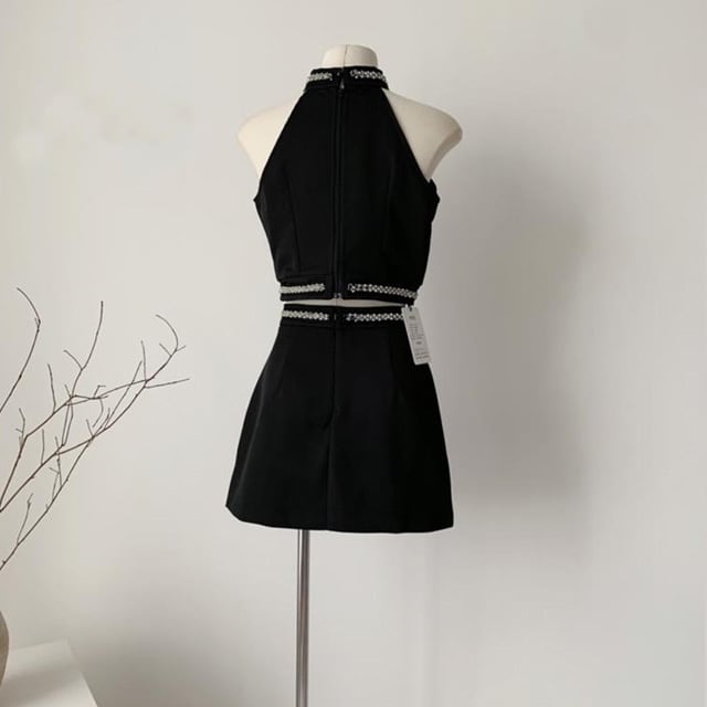 【set】ファスナーＴシャツ+スカート2点セットF7280