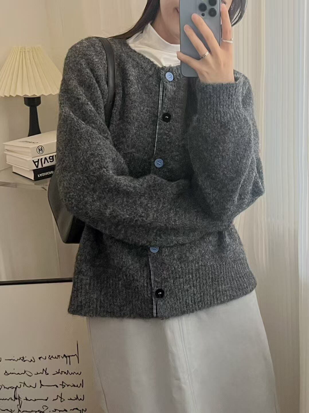 【outer】切り替えニットカーデ　M29006