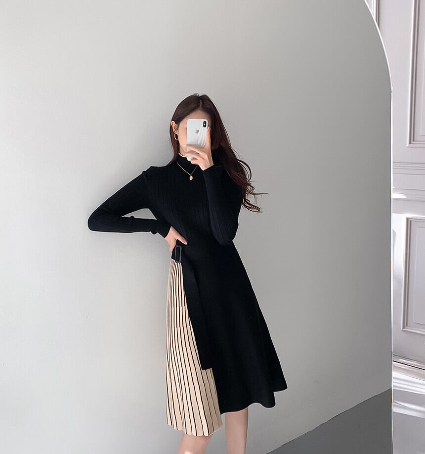 【dress】ドッキングニットワンピース　M17898