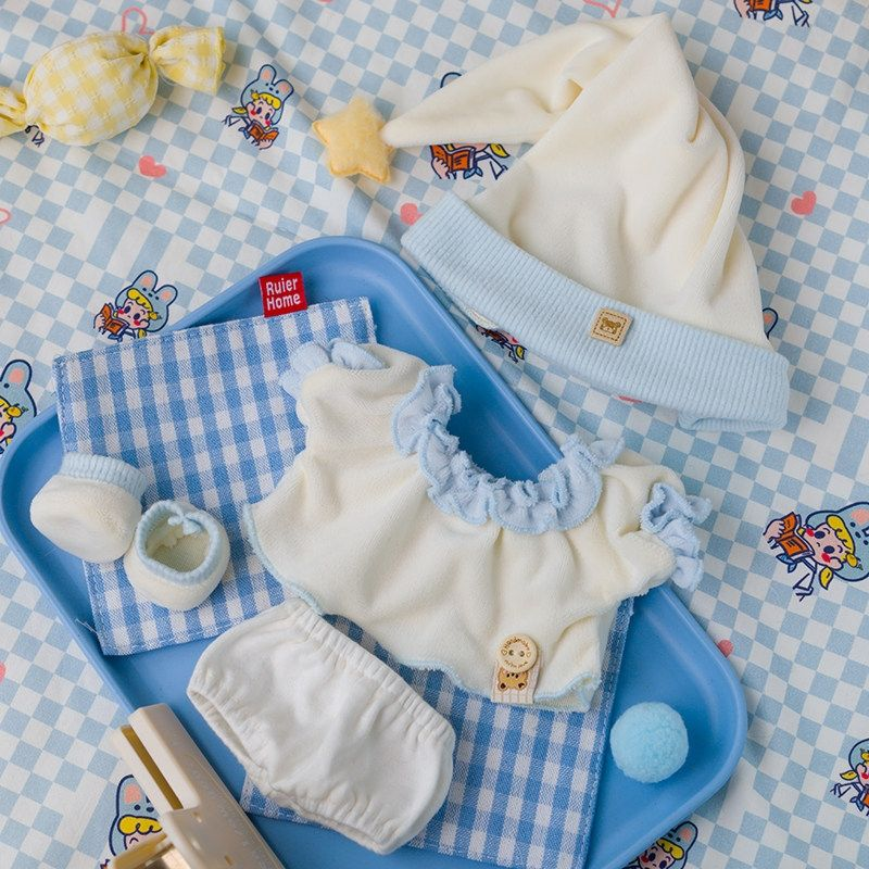 【GOODS】着せ替え 20cm ぬいぐるみ服 パジャマ4点セット Q2501