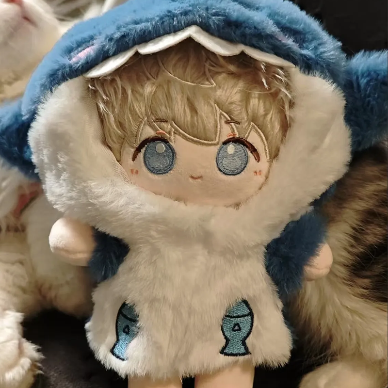 【GOODS】着せ替え 20cm モフモフ サメ ぬいぐるみ服 ２点セット Q2529