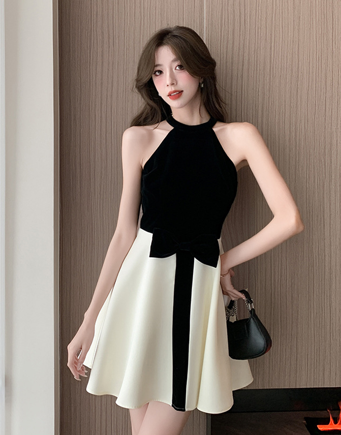 【dress】ホルターネックフレアワンピース Q7981