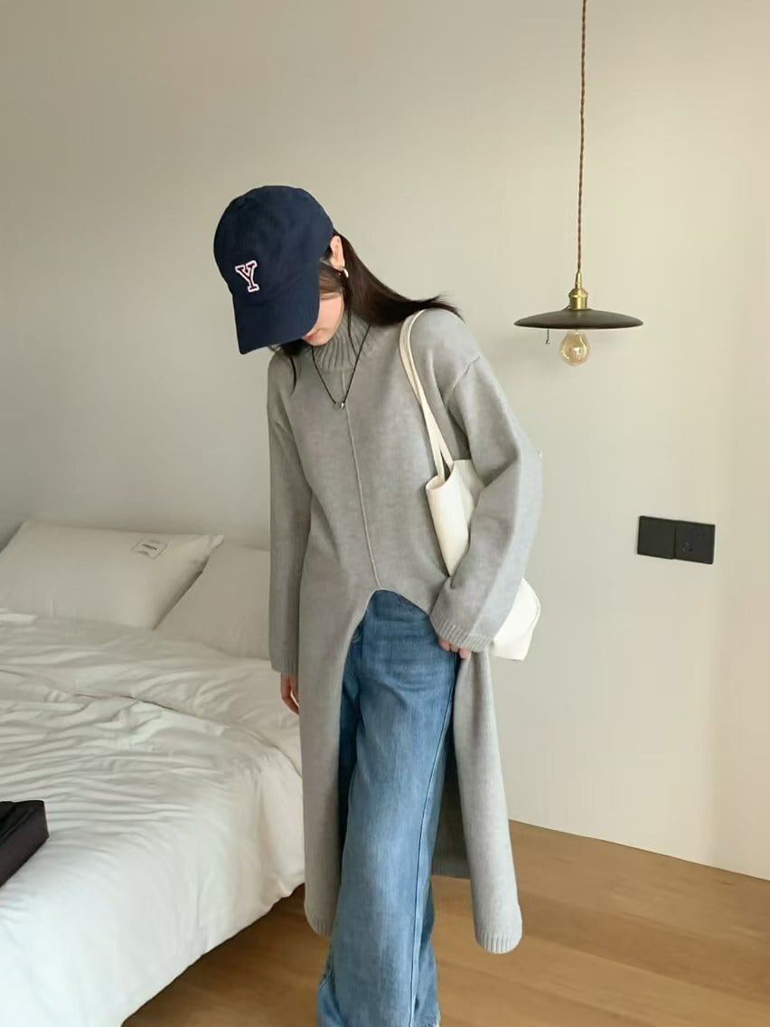 【dress】スリットニットワンピース　M26246