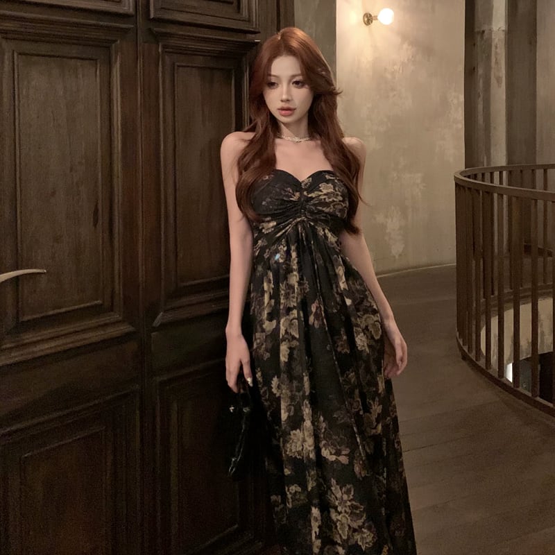 【dress】ロングチューブワンピース Q8505