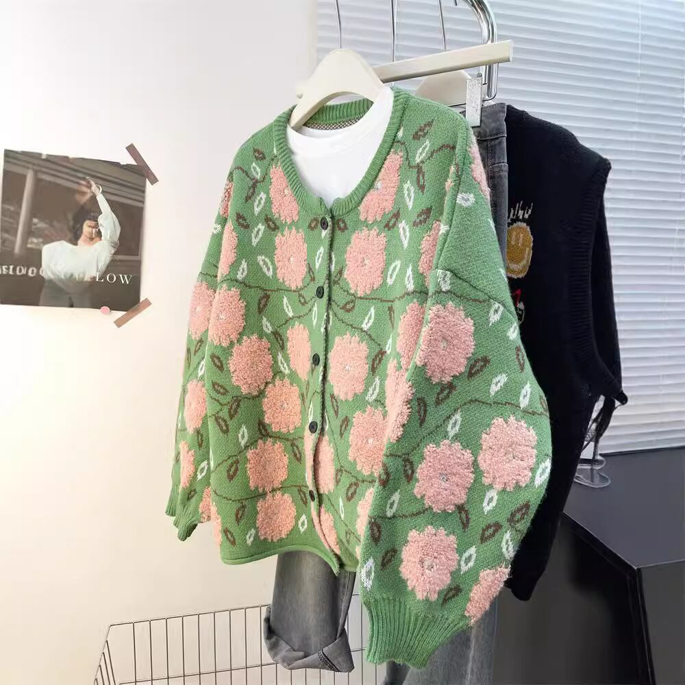 【outer】ジャカードニットカーデ　M28934