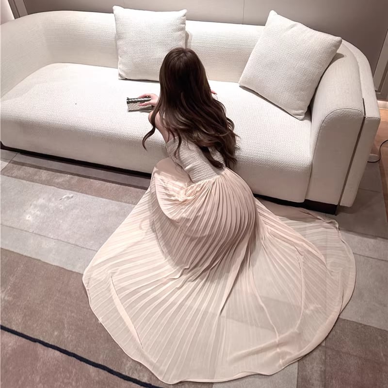 【dress】レースドッキングドレス Q7906
