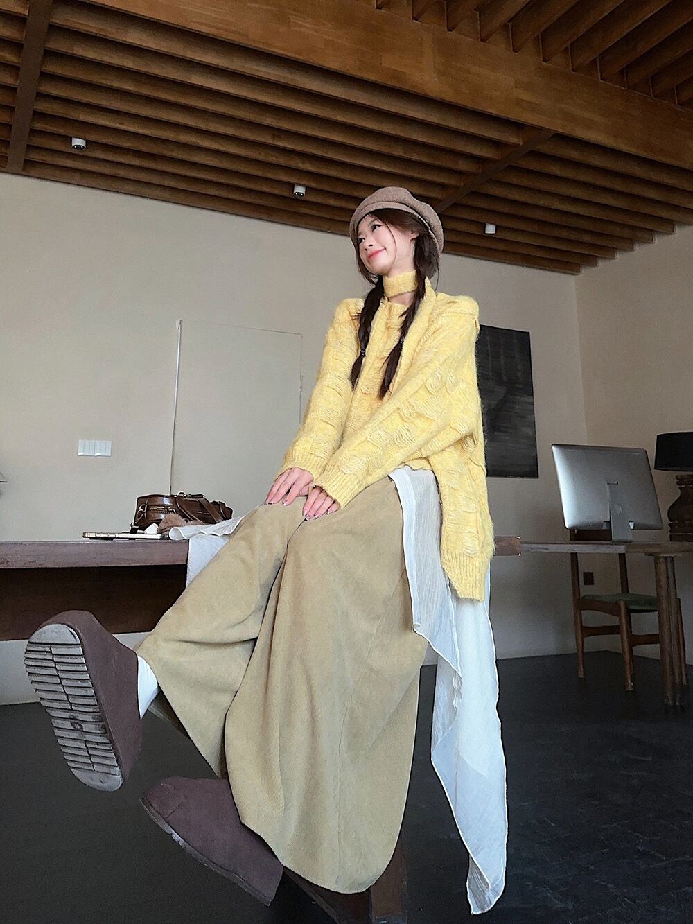 【tops】不規則 イレギュラーニットセーター　M29448