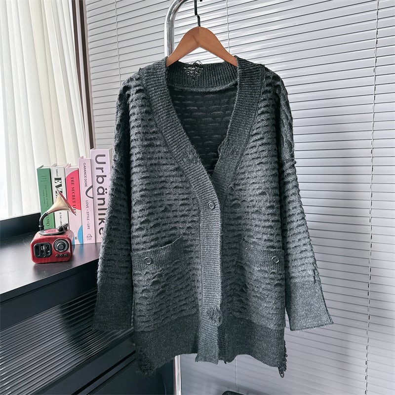 【outer】Vネックニットカーデ　M26067