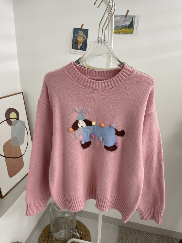 【tops】ジャカードニットセーター　M26855