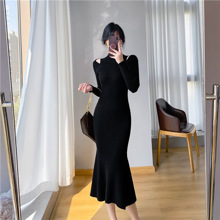 【dress】マーメイドニットワンピース　M28019