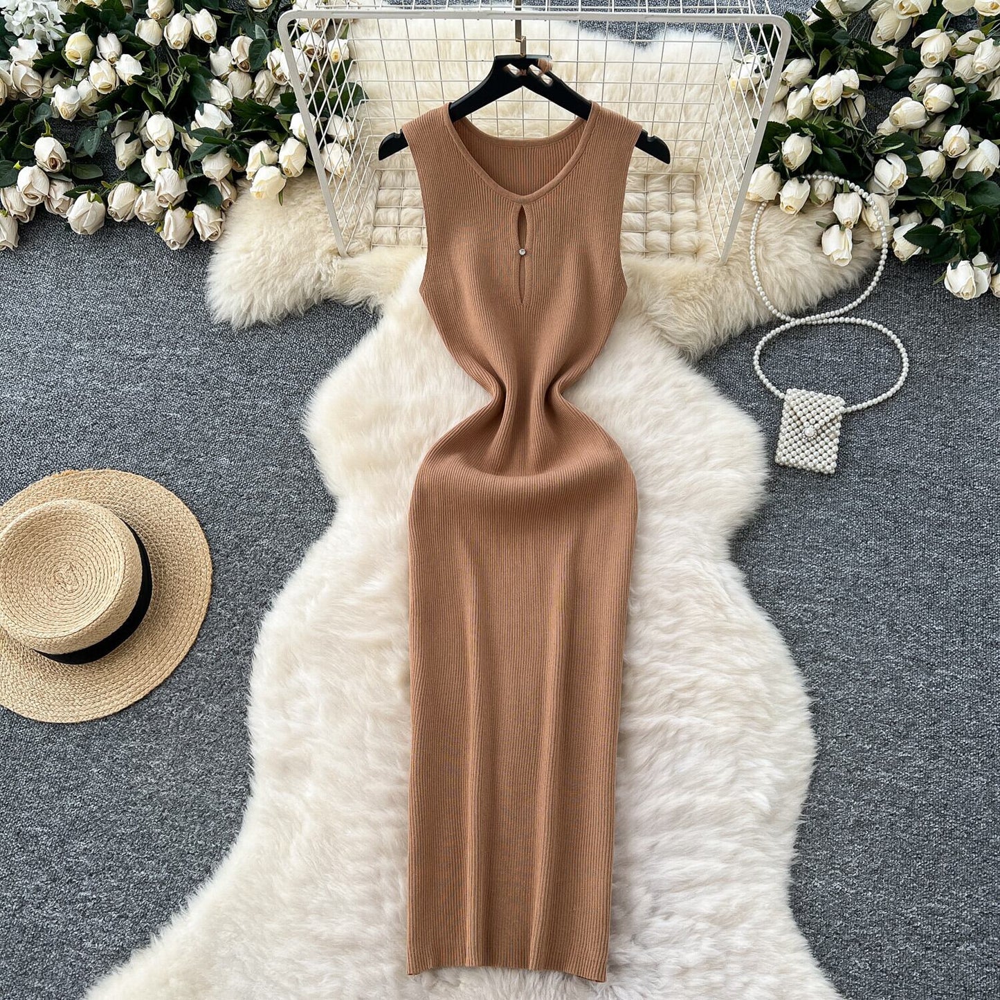 【dress】ノースリーブニットワンピース　M29709