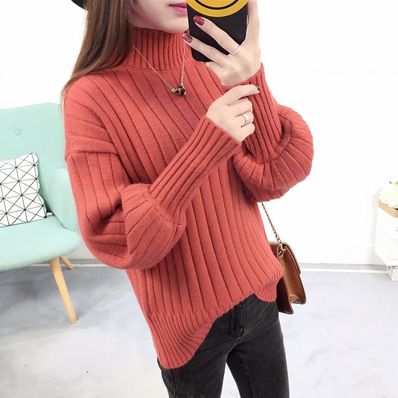 【tops】ランタンスリーブニットセーター　M28857