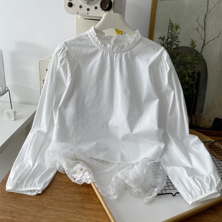 【tops】レース切り替えブラウス　M29703