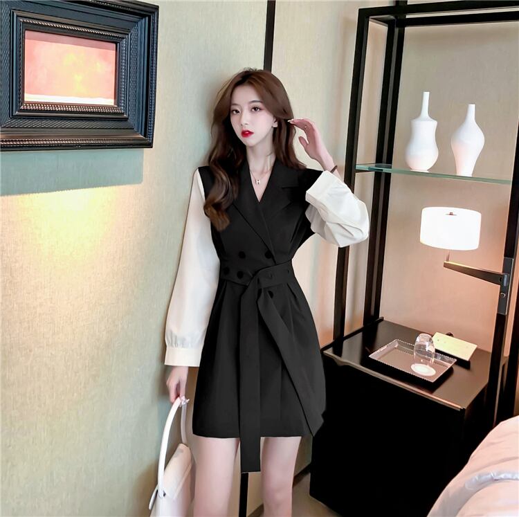 【dress】作好感度UP!気質満点レトロスウィート 長袖着痩せワンピース G1444