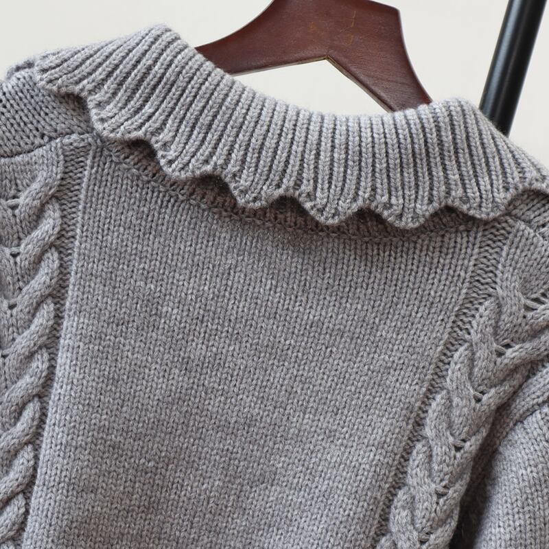 【tops】4色展開ニットトップス Q7086