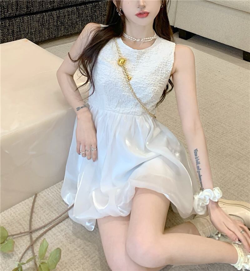 【dress】メッシュ切り替えワンピース G20106