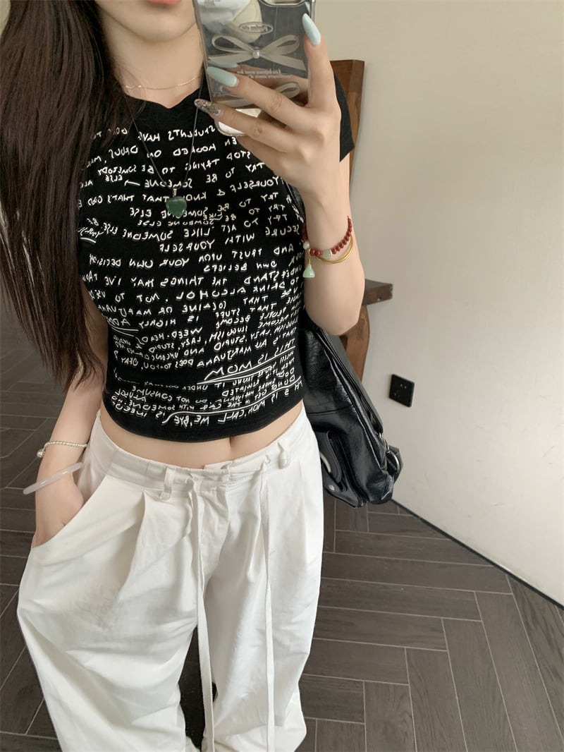 【tops】プリントTシャツ　M24619