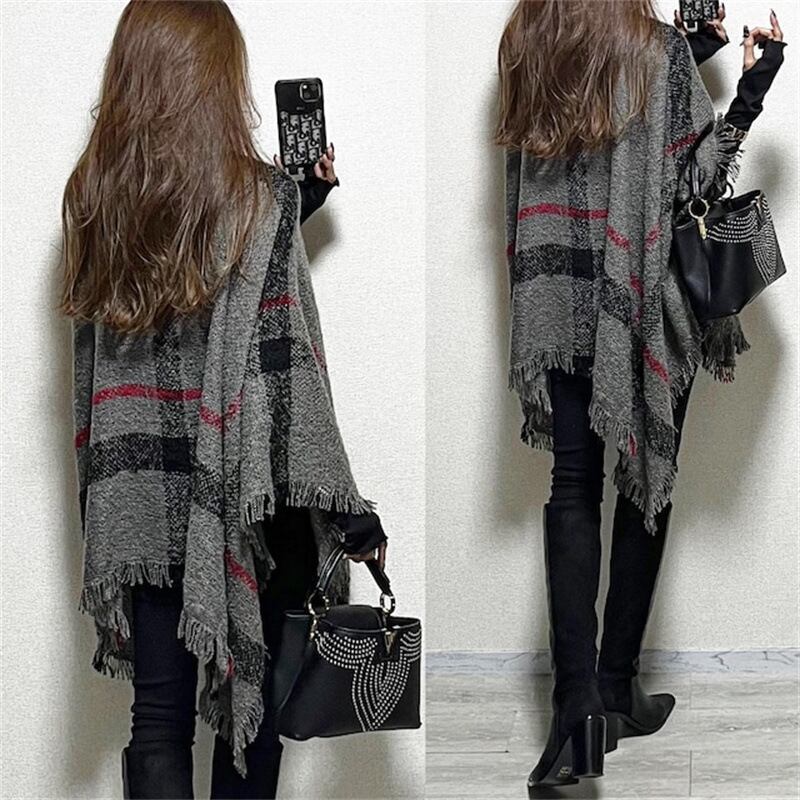 【tops】ハイネックケープニットセーター　M18451