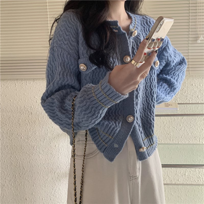 【outer】クルーネックニットカーデ　M26153
