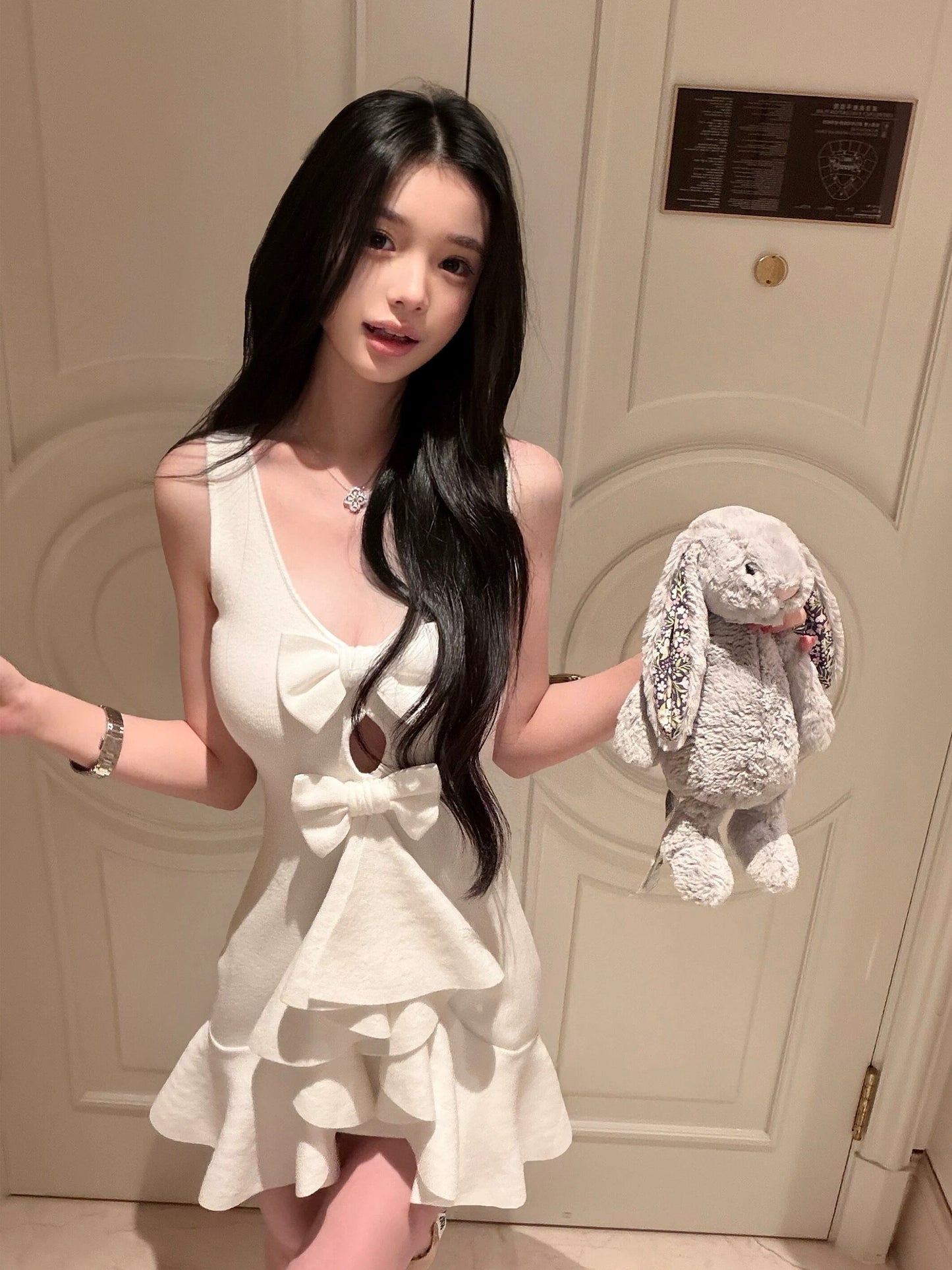 【dress】リボンミニワンピース　N3540