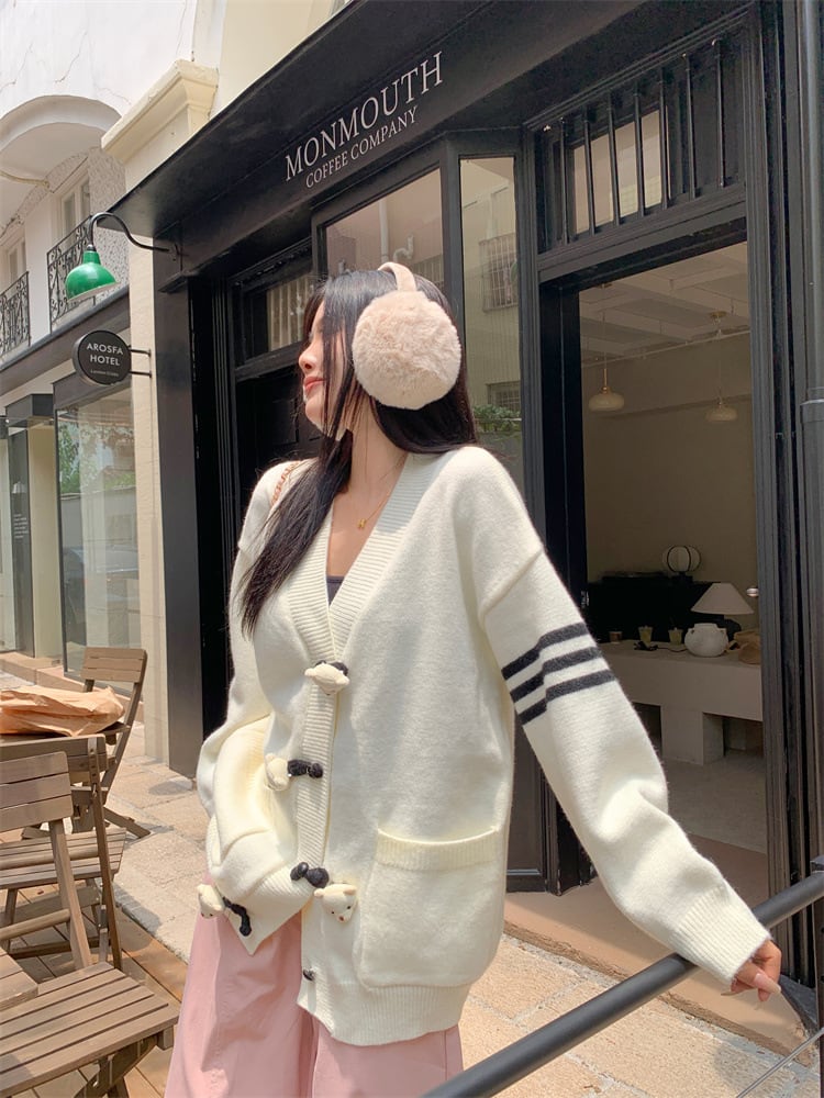 【outer】Vネックニットカーデ　M26356